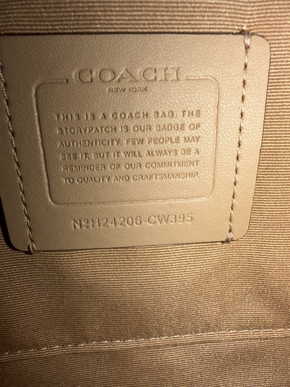Coach Cream Leather Zip Tote with Slim Shoulder Straps - Picture 3 of 5